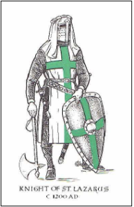 Zelený kríž, ako ho v roku 1314 predpisuje vo svojej knihe pravidiel Sigfried de Slatte